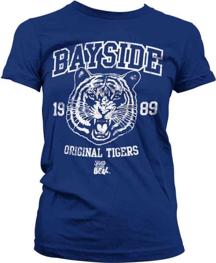 Saved By The Bell Dames Tshirt -S- Bayside 1989 Original Tigers Blauw