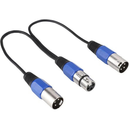 0,3 m Vrouwelijke Jack naar Dubbele 2 Mannelijke Plug Kabel Adapter Snoer Microfoon Audio Verlengkabel XLR