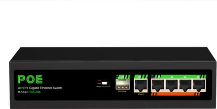 SBVR Netwerk Switch - 6 poorten - PoE Switch - RJ45 Internet Splitter - SFP / Glasvezel - 1 Gbps