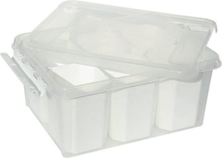 Universal storage box met deksel 400x300x190 mm - incl. 6 witte inzetten