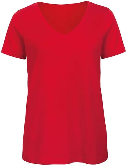 Dames-T-shirt met V-hals B&C Organic Inspire