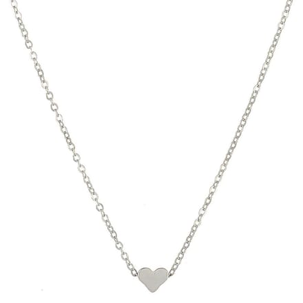 Ketting Hartje - Zilverkleurig - Minimalistische Choker - 40 + 5 cm