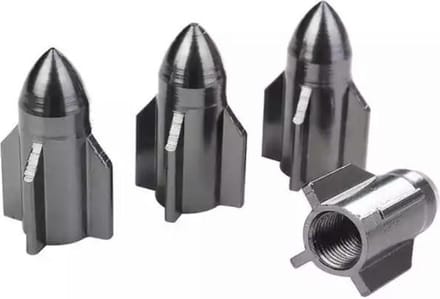 TT-products ventieldoppen Grey Rockets aluminium 4 stuks grijs