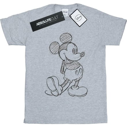Disney Jongens Mickey Mouse Sketch Kick T-Shirt (Sportgrijs)