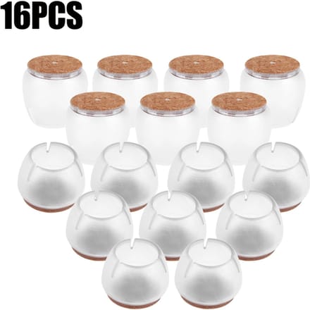 16 stuks Transparant PVC Tafel Stoel Meubel Poot Antislip Voet Dop Cups Afdekking Vloerbeschermer S