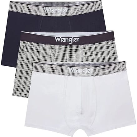WRANGLER WRA boxershorts canvas-wit/Print/marineblauw-L