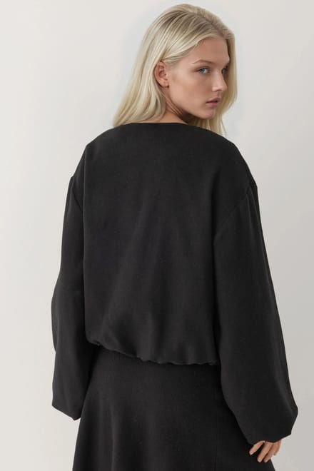 Volledig ritssluiting Oversized Textuur Bomberjack