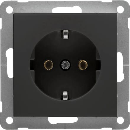 PEHA BADORA 1V wandcontactdoos met randaarde Mat zwart D 11.6511.193