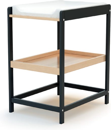 AT4 - Verschoontafel met 1 plank CONFORT in hout Grafiet Grijs en Beuken