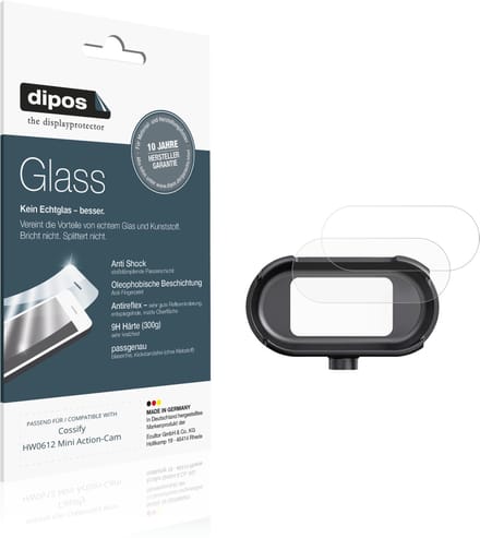 dipos – 2x Matte Pantserfolie geschikt voor Cossify HW0612 Mini Action-Cam | 9H Screenprotector