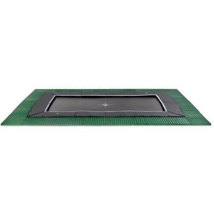 EXIT Dynamic Trampoline 275x458cm - met Freezone Veiligheidstegels - Groundlevel - groundlevel Trampoline - Rechthoekig - Voor Kinderen - Zwart