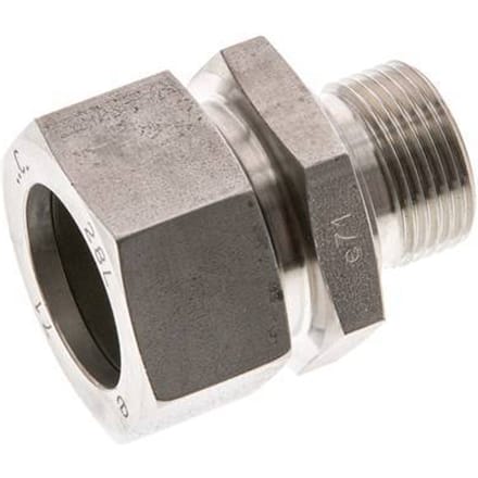 G 3/4'' Buitendraad x 28L RVS Rechte Snijring Koppeling 160 Bar DIN 2353 - FL2S-MC-ST-034G-28-L