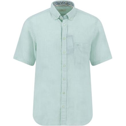 Fynch-Hatton Overhemd Faux-Uni Linnen Cotton Button-Down Minty Green / male