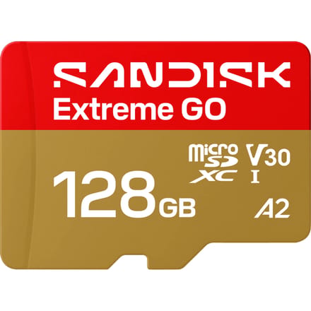 SanDisk microSDXC Extreme GO 128GB (UHS-I, R240MB/s / W120MB/s, 5K)