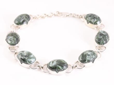 Zilveren armband met grote serafiniet stenen
