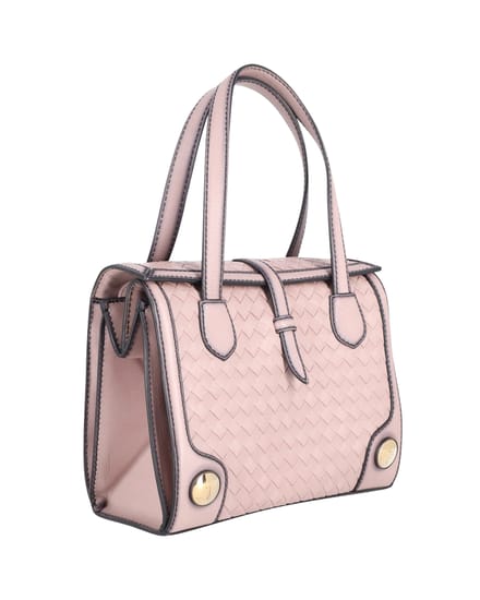 Bottega Veneta Dubbelhandvat Geweven Tote Bag in Roze Kalfsleder