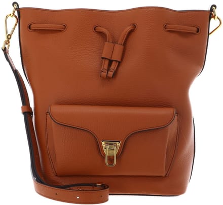 COCCINELLE Leren schoudertas Beat Generatio Bucket Bag Crab Lichtbruin