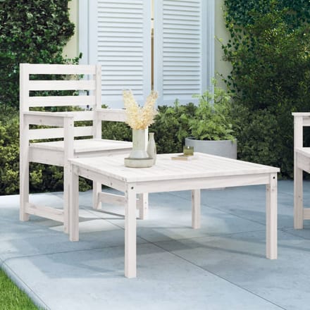 vidaXL - Tuintafel - 82,5x82,5x45 - cm - massief - grenenhout - wit