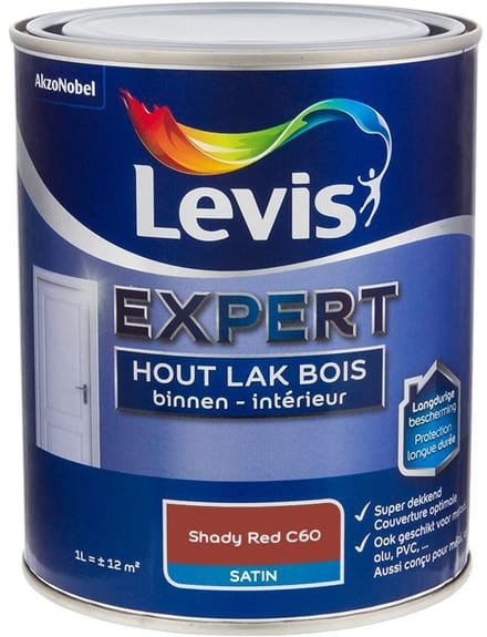 Levis - Expert Hout Lak Binnen Satin Mix - Shady Red C60 - Mengverf - 1 L