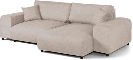 MASSIVMOEBEL24.DE hoekbank beige 100% polyester 237x144x79 cm SOFAS deels gemonteerd