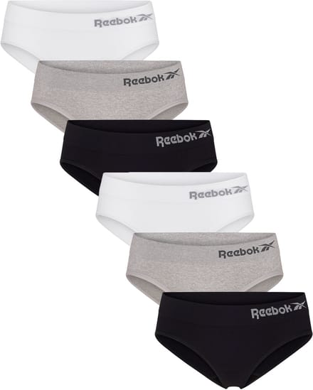 Reebok Naadloze Brief Raina - Maat M - 6 Pack - Zwart/Wit/Grijs