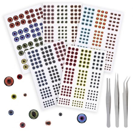 Valse Ogen Realistisch - 804pcs - 6 Maten 3/4/5/6/8/10 mm - Epoxy - Multicolor - Lichtgewicht - Vissnoerogen