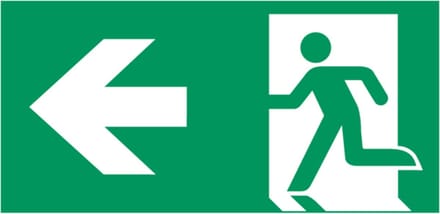 Nooduitgang naar links pictogram