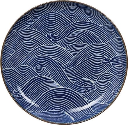 Tokyo Design Studio - Seigaiha Blue - Dinerbord - Ø 25 cm - Porselein - Japans Servies