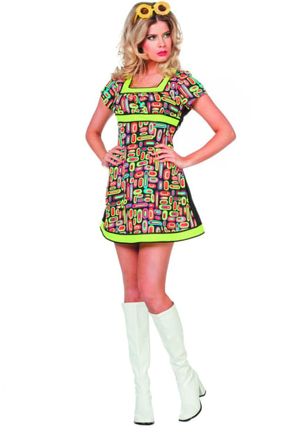 Neon Popart jurk vrouw - Maat 40