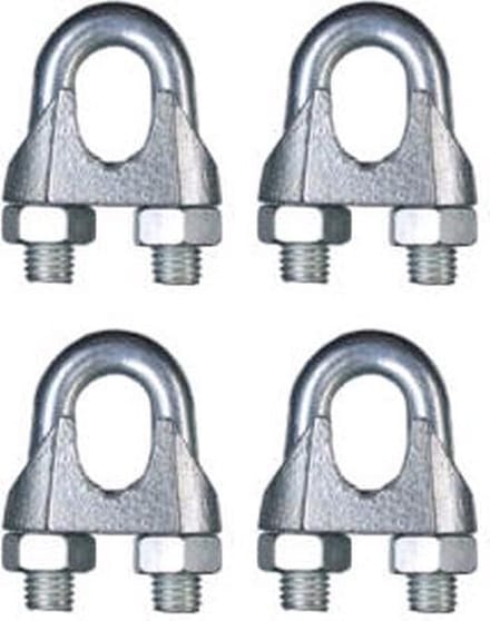 Touwklem Verzinkt voor Ø10-12mm touw - (4 stuks)