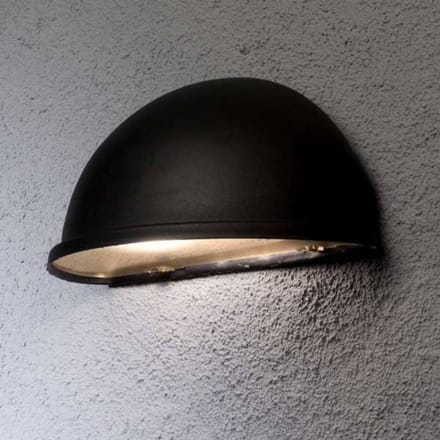 Konstsmide Torino - Wandlamp kwartrond flush groot - 230V - E14 - matzwart