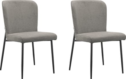 Oita-Eetkamerstoel - Set van 2 - Grijs Stof