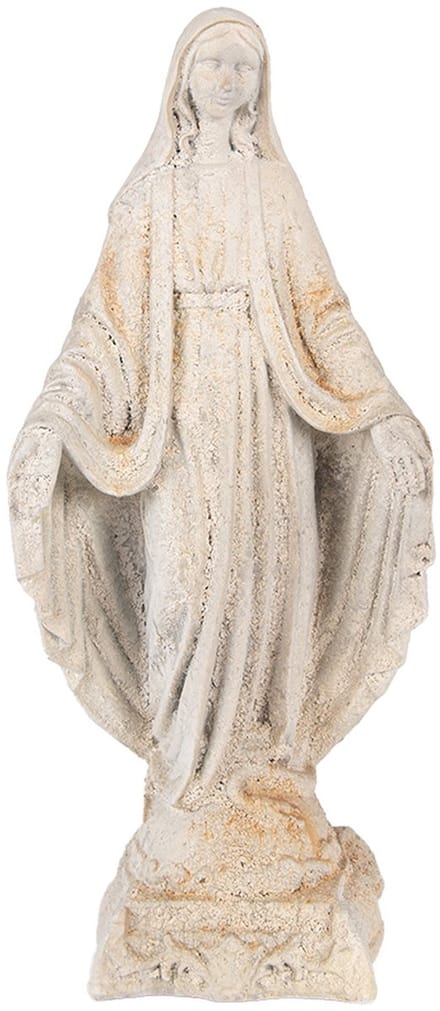Clayre & Eef Decoratie Beeld Maria 17x12x41 cm Beige Keramisch materiaal