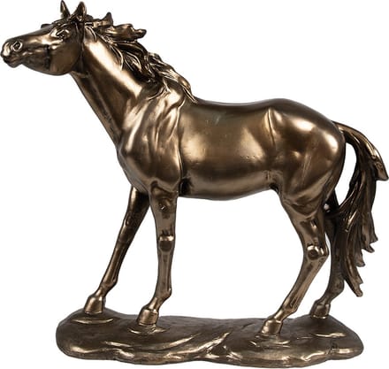 Clayre & Eef Decoratie Beeld Paard 34x10x32 cm Bruin Polyresin