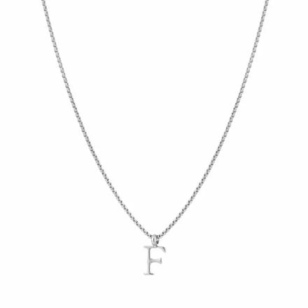 Bijoutheek Collier Letter F Zilver
