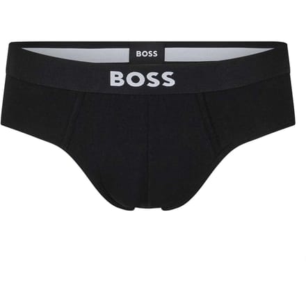 Boss Katoenen herenslip met logo (set van 3) (Zwart)