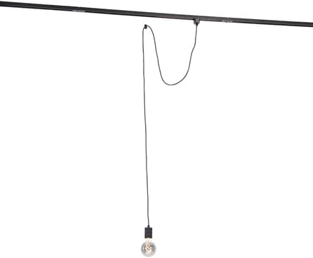 QAZQA Hanglamp met rail ophanging zwart - Cavalux