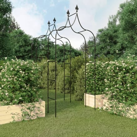 Vidaxl Tuinprieëlen, 2 Stuks, Zwart, 120X38X260 Cm, Staal