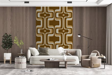 Behang - Fotobehang Retro - Design - Bruin - Breedte 160 cm x hoogte 240 cm