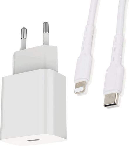 20w Power Adapter Set geschikt voor iPhone 11, iPhone 12, iPhone 13, iPhone 14 - Snellader - Oplader - 1 Meter - Wit