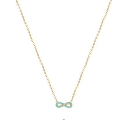 Twice As Nice Halsketting in zilver, oneindigheidssymbool Goudkleurig 42cm+5cm