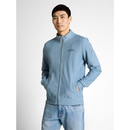 Tom Tailor - Sweatjack met opstaande kraag - Maat XXXL - mountain spring blue