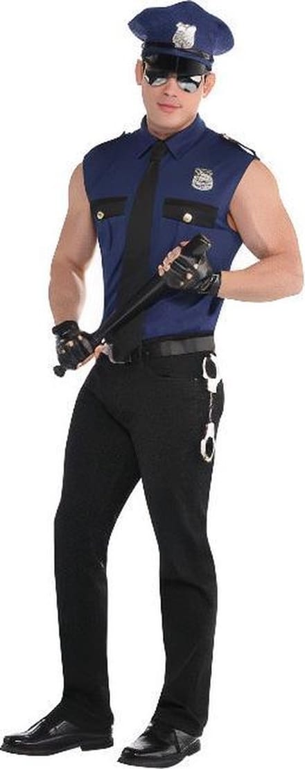 Amscan Kostuum Under Arrest Heren Polyester Zwart/navy Mt Xl