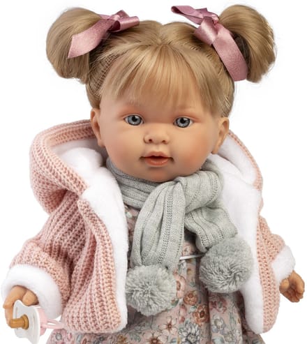 Llorens pop Alexandra met blond haar geluid en speen 42 cm