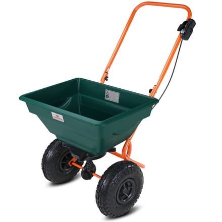 Gardebruk Strooiwagen 20L – Instelbaar Luchtband – Groen Oranje
