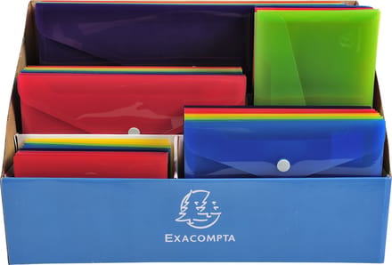 Exacompta Display met 60 Iderama etui's met drukknop in polypropyleen - Geassorteerd - 34480E