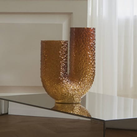 AYTM Vaas Arura, barnsteen, hoogte 40 cm, breedte 34 cm, glas