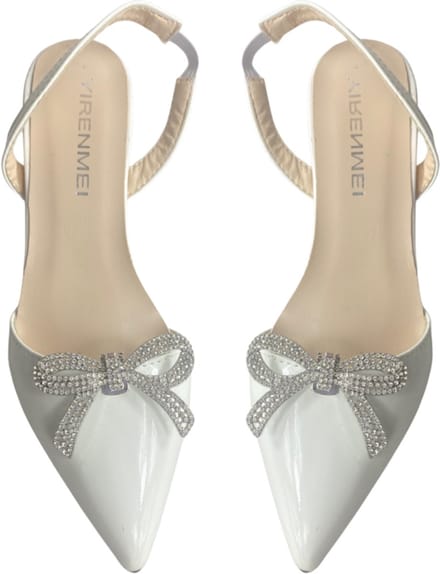 Schoen clips strik Strass zilverkleur - Charme Bijoux