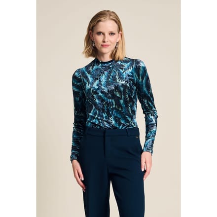 POM Amsterdam Turtleneck - Feathers Blue Taglia: 44 | Maglie a manica lunga Outlet | Donna | Blu