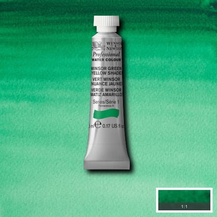 Watercolor paint W&N 5ml - 721 Winsor Green (Yellow shade)